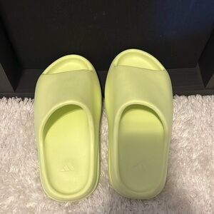 Adidas Yeezy Neon (glow) green slides
